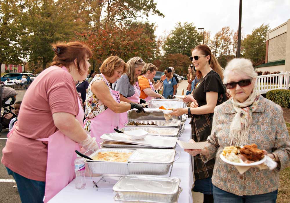 women at beauty feast eating Preschool Clubhouse Praise Team